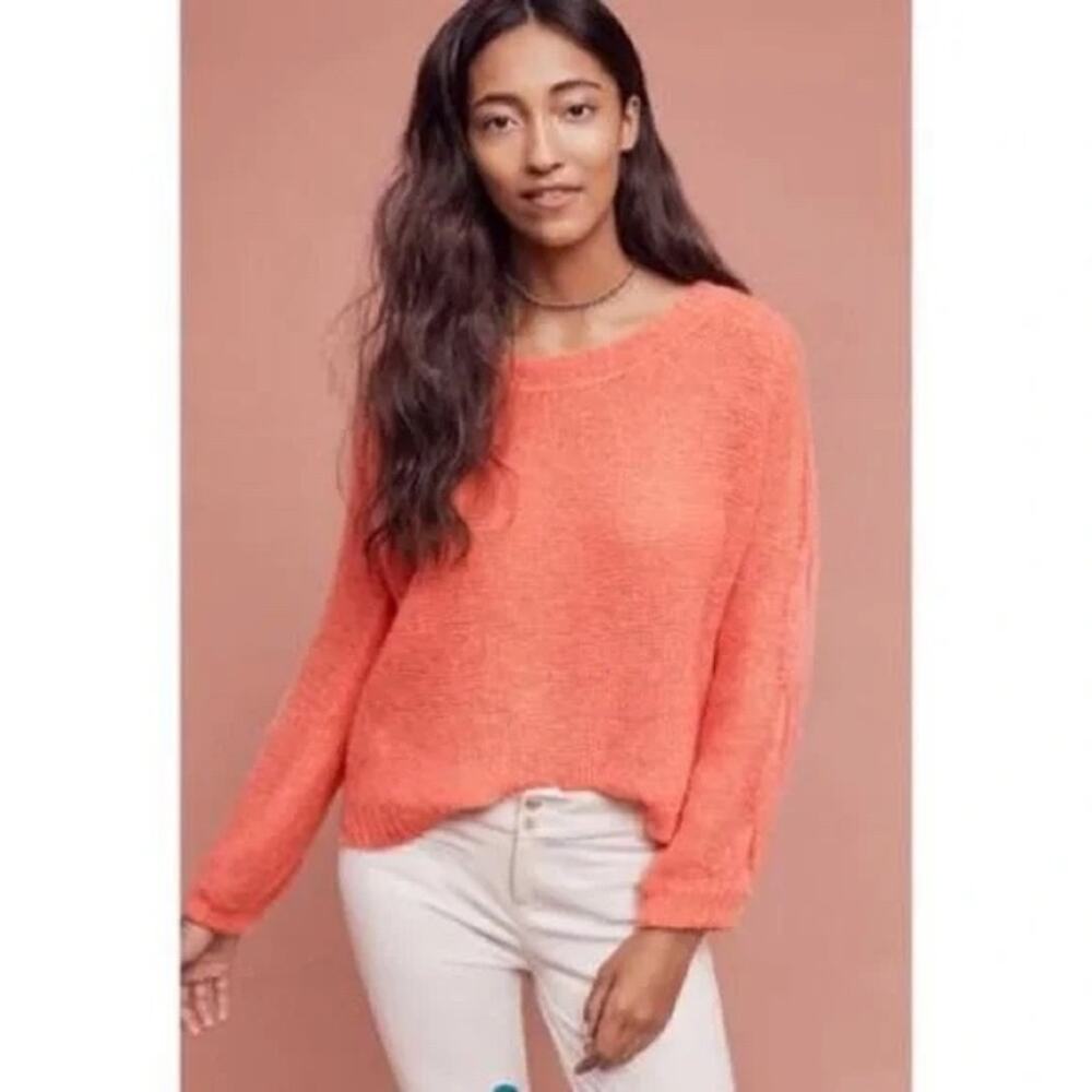 Anthropologie Rosie Neira Homeward Pullover XS Alpaca Knit Cable Sleeve Cropped